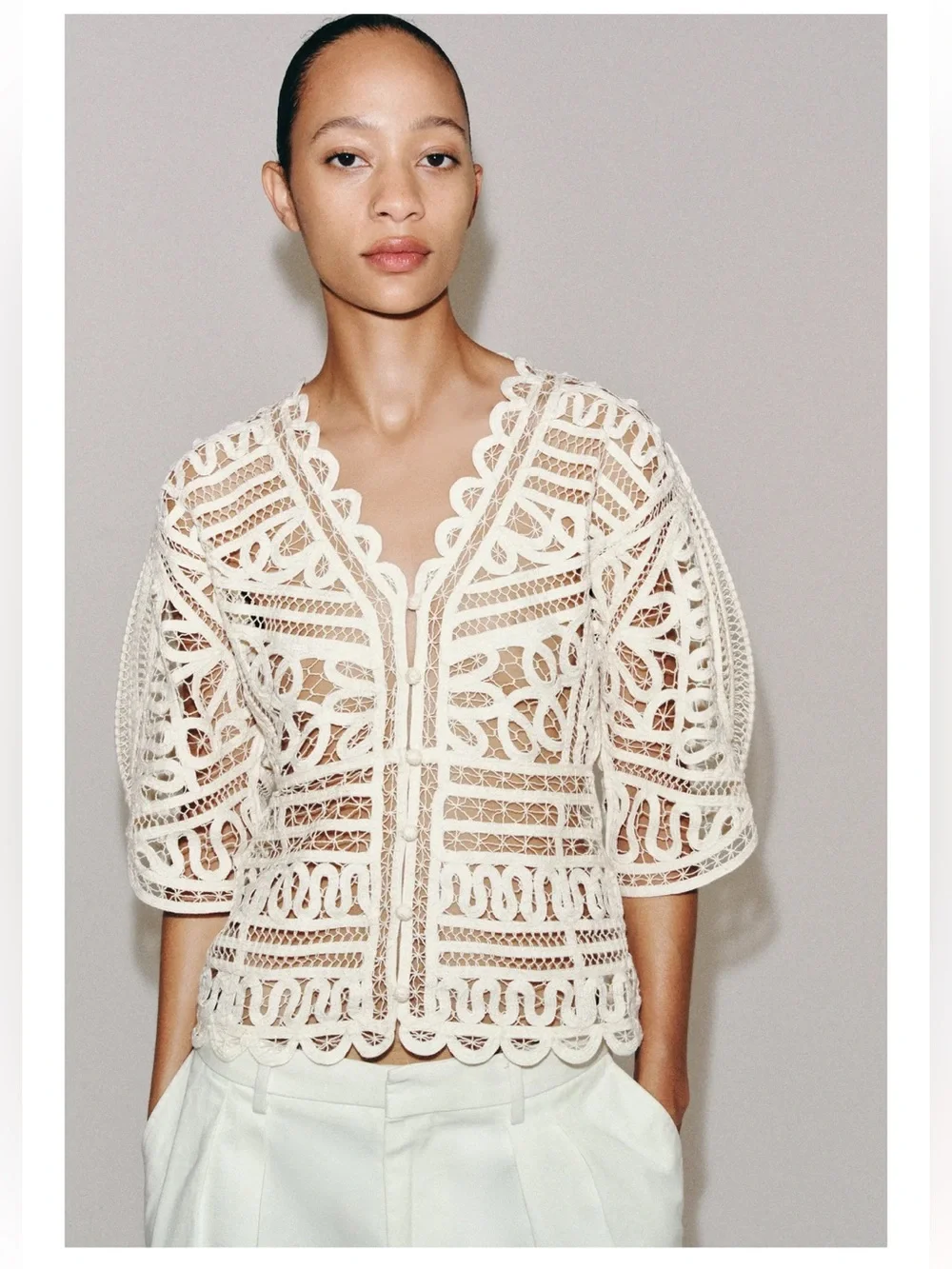 Zara ZW collection crochet top